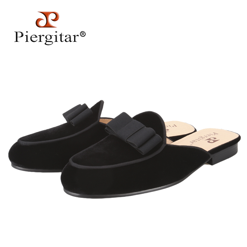 Men'S Formal Style - รองเท้าแตะแบบสวมสำหรับผู้ชาย รุ่นใหม่ประจำฤดูร้อนปี 2026 ยี่ห้อ Piergitar สีดำกำมะหยี่
