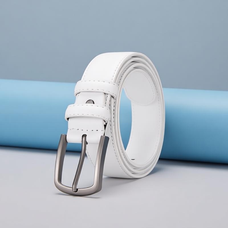 Men'S Formal Wear Belt - เข็มขัดผู้ชายแบบเป็นทางการ สีขาวล้วน คลาสสิกมีสไตล์ ชุดลำลองสไตล์ธุรกิจ ของขวัญสุดพิเศษสำหรับผู้ชาย