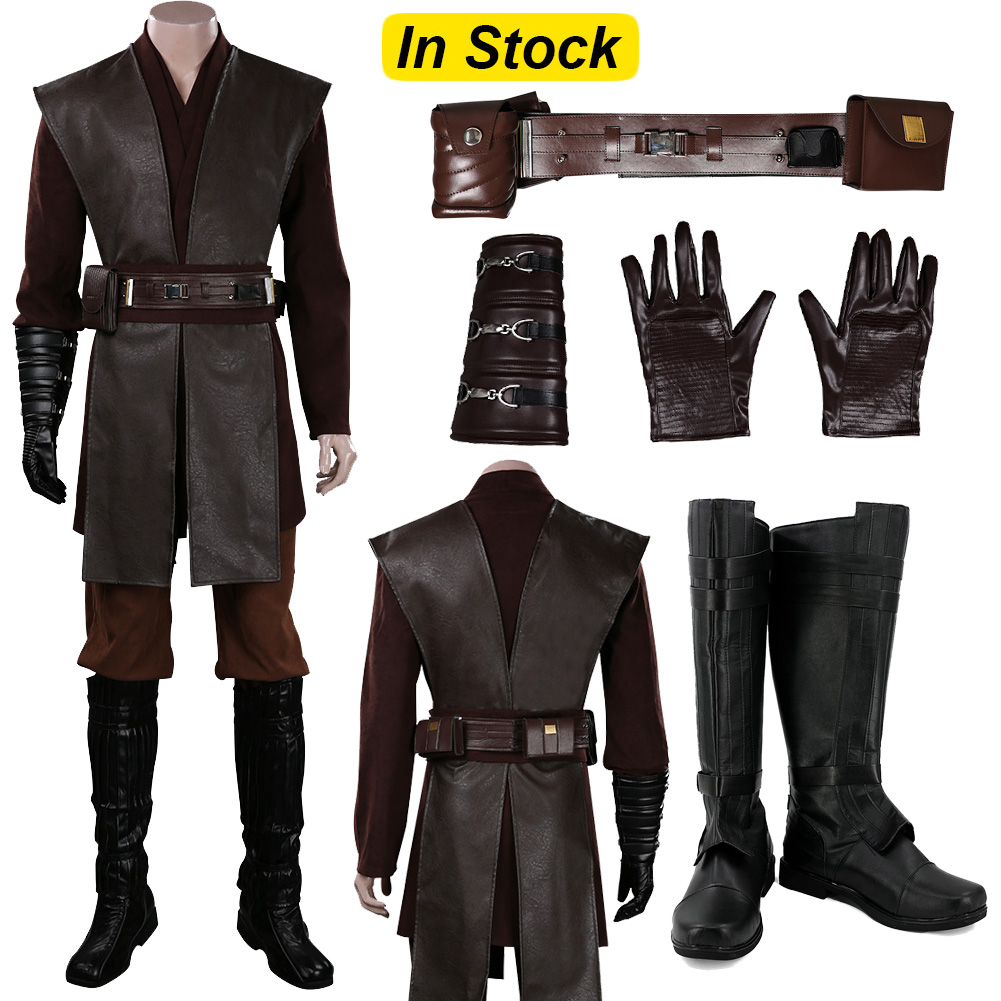 Men'S Formal Wear Belt - ชุดแฟนซี Anakin คอสเพลย์สําหรับชายเครื่องแต่งกายเข็มขัดเอวถุงมือภาพยนตร์ Space Battle ชุดชายปาร์ตี้ฮาโลวีนผ้า