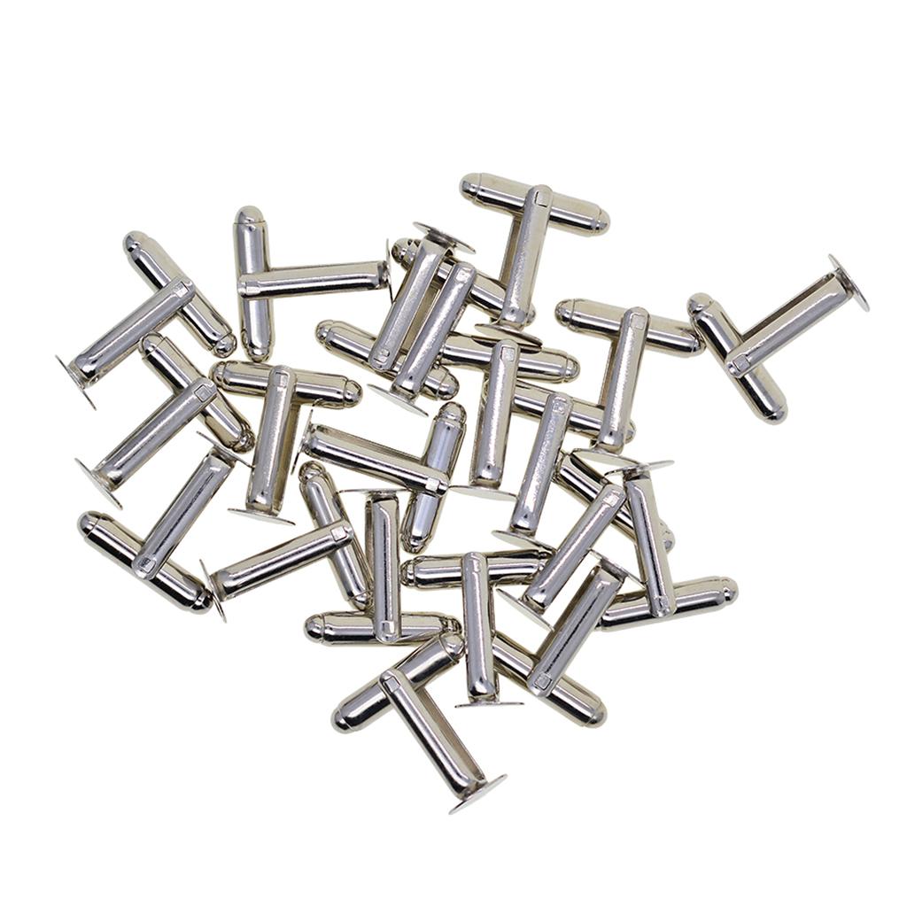 Cufflinks Silver Set - ตัวล็อคกระดุมข้อมือชุบเงิน 20 ชิ้น ขนาด 8 มม.