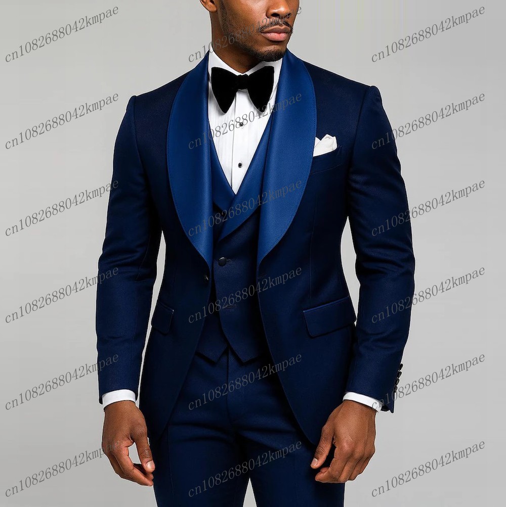 ชุดสูทผู้ชายสีน้ำเงินกรมท่าแบบ - Men Formal Wear Wedding บทวิจารณ์และราคา