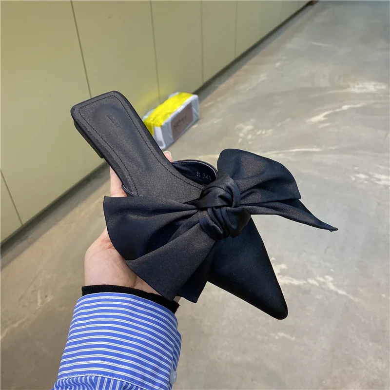 รองเท้าแตะผู้หญิงแบบสวม โบว์ให - Satin Bow Tie บทวิจารณ์และราคา