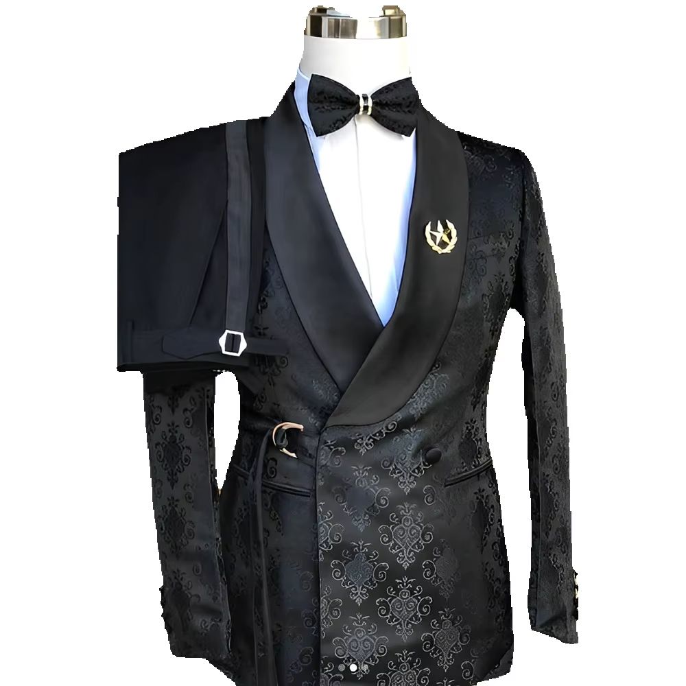 รูปแบบสีดําชายชุด 2 ชิ้นงานแต่ - Men Formal Wear Wedding บทวิจารณ์และราคา