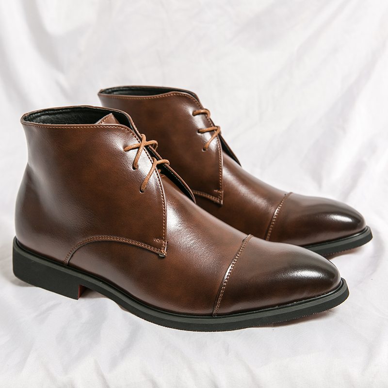รองเท้าบูทหนังแท้สไตล์อังกฤษสำ - Men'S Formal Style บทวิจารณ์และราคา