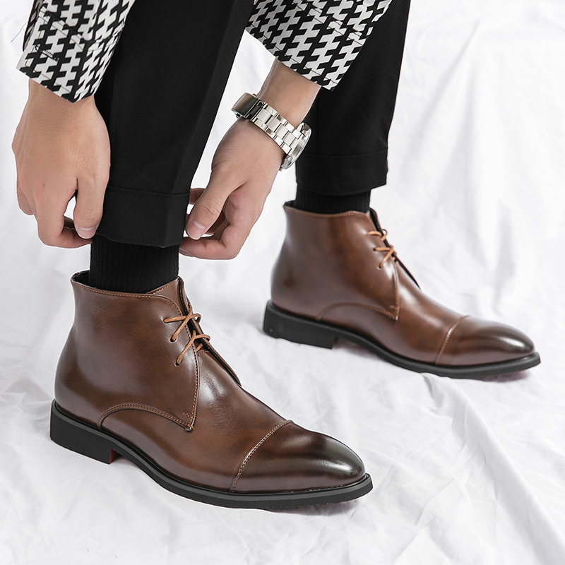 รองเท้าบูทหนังแท้สไตล์อังกฤษสำ - Men'S Formal Style บทวิจารณ์และราคา