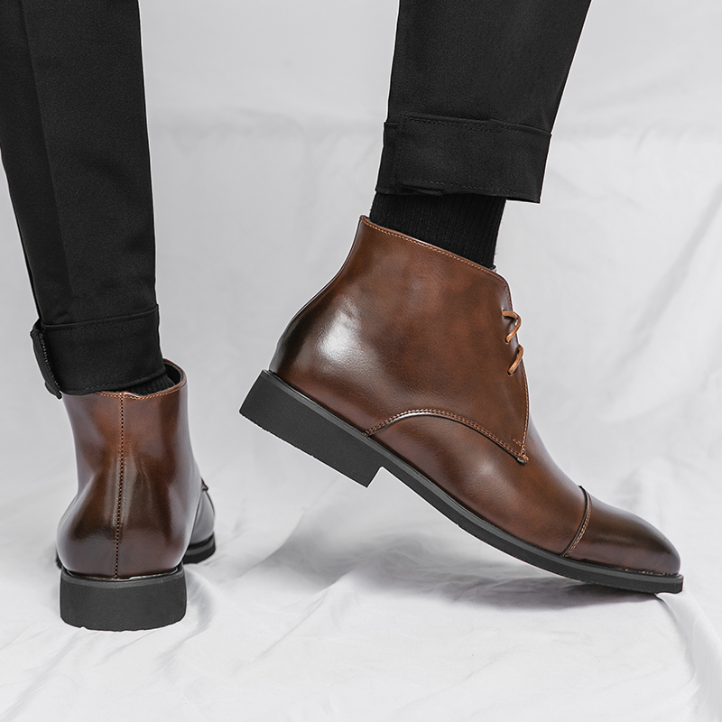 รองเท้าบูทหนังแท้สไตล์อังกฤษสำ - Men'S Formal Style บทวิจารณ์และราคา