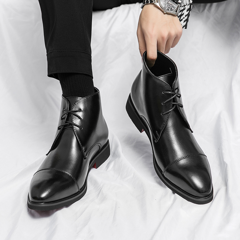 รองเท้าบูทหนังแท้สไตล์อังกฤษสำ - Men'S Formal Style บทวิจารณ์และราคา