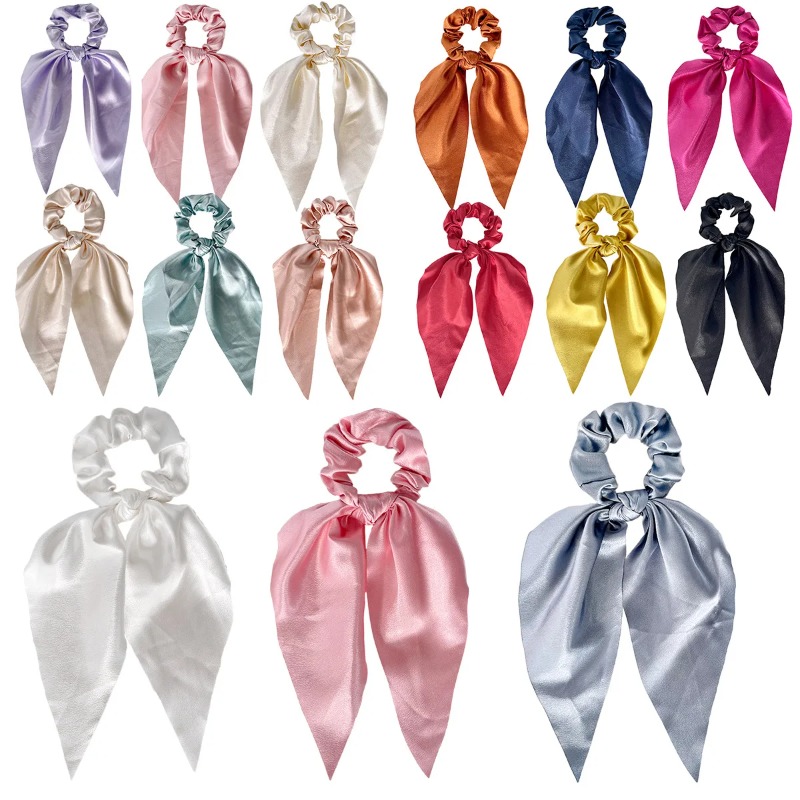 1 ชิ้น ยางรัดผมแบบริบบิ้นซาติน - Satin Bow Tie บทวิจารณ์และราคา