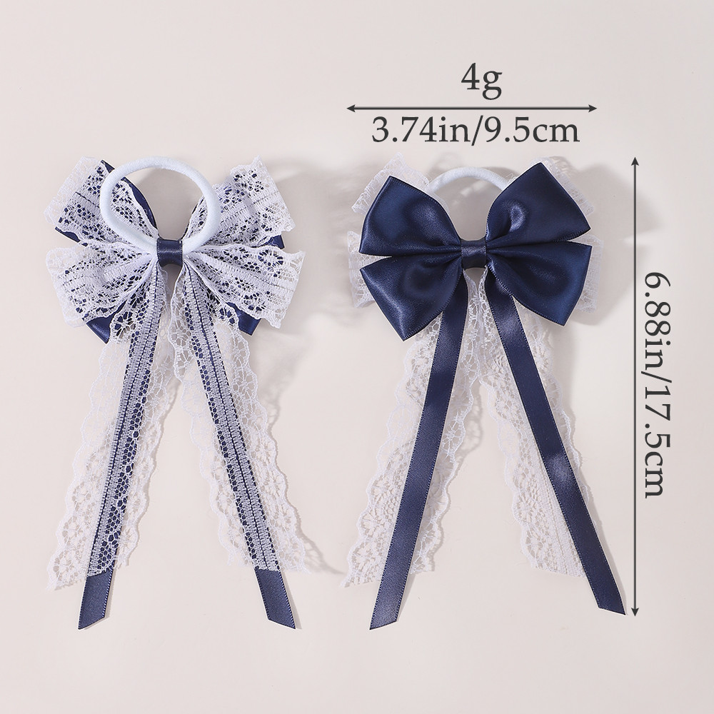 2 ชิ้น/ชุด ยางรัดผมผ้าซาตินประ - Satin Bow Tie บทวิจารณ์และราคา