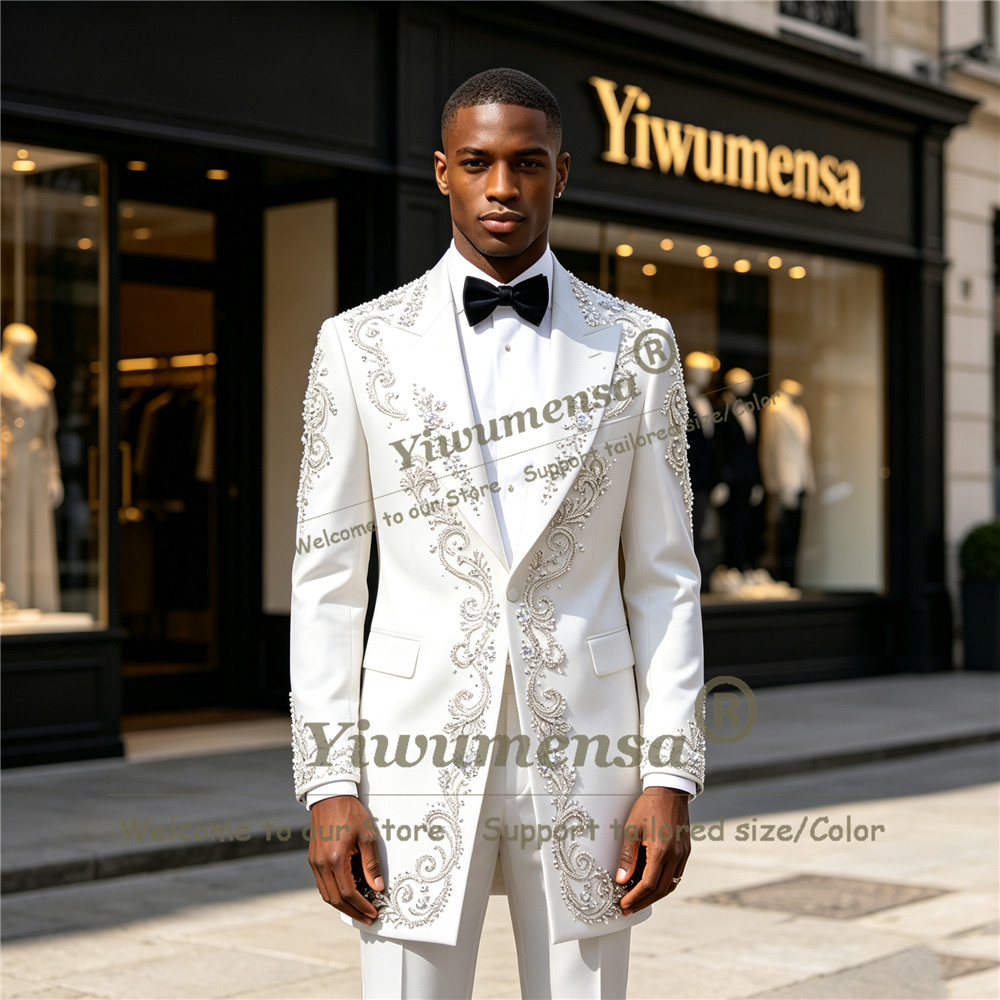 ชุดสูทผู้ชายประดับคริสตัลทำมือ - Men Formal Wear Wedding บทวิจารณ์และราคา