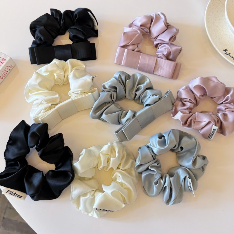 ยางรัดผมผ้าซาตินเกาหลีสีพื้นคุ - Satin Bow Tie บทวิจารณ์และราคา