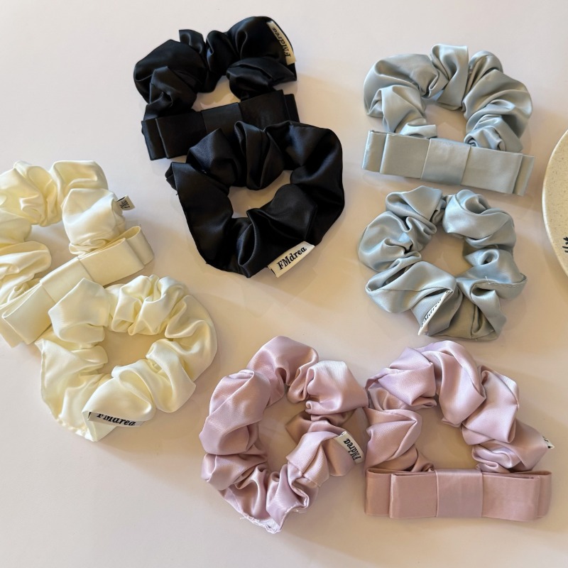 ยางรัดผมผ้าซาตินเกาหลีสีพื้นคุ - Satin Bow Tie บทวิจารณ์และราคา