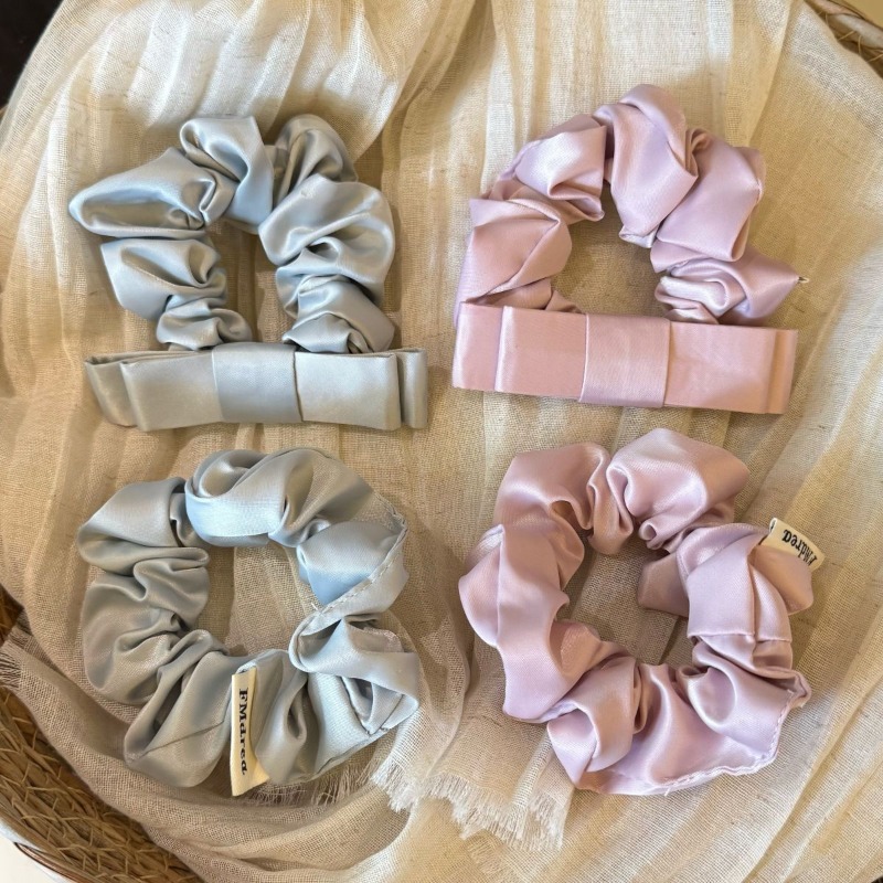 ยางรัดผมผ้าซาตินเกาหลีสีพื้นคุ - Satin Bow Tie บทวิจารณ์และราคา