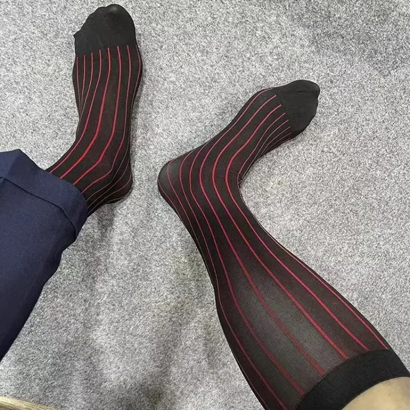 ถุงเท้าลายทางผู้ชาย ถุงเท้ายาว - Men'S Formal Style บทวิจารณ์และราคา