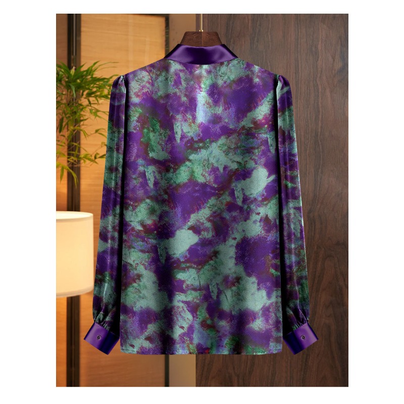 เสื้อคอวีผ้าซาตินลายมัดย้อมตัด - Satin Bow Tie บทวิจารณ์และราคา
