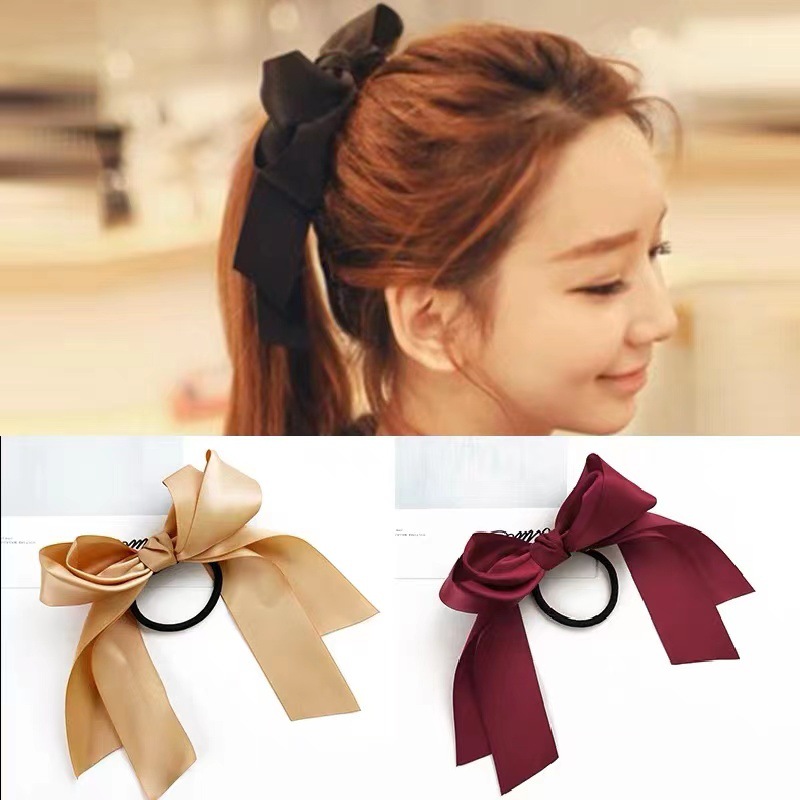 ยางรัดผมซาตินสองชั้นแบบโบว์ ยา - Satin Bow Tie บทวิจารณ์และราคา